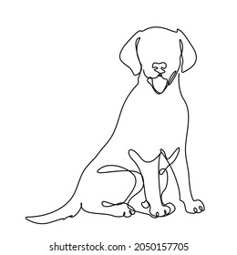 dibujo de línea continua de perro lindo