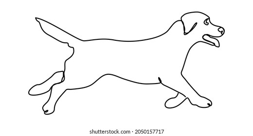 dibujo de línea continua de perro lindo