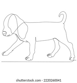
dibujo de línea continua de perro lindo