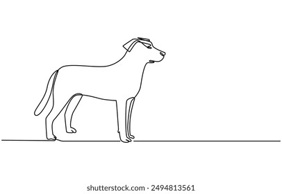dibujo de línea continua lindo perro, dibujo de una línea continua de un perro. Perro una línea de dibujo estilo minimalista