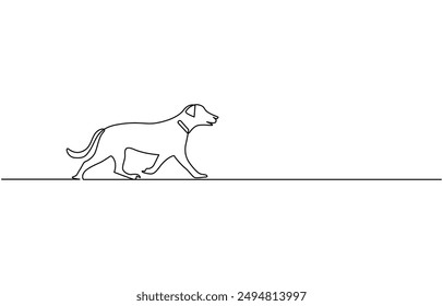 dibujo de línea continua lindo perro, dibujo de una línea continua de un perro. Perro una línea de dibujo estilo minimalista