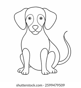 continuous line drawing cute dog