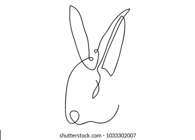 continuous line drawing of cute rabbit pet Easter illustrator