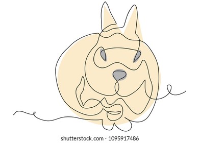 continuous line drawing of cute rabbit Easter concept vector illustration