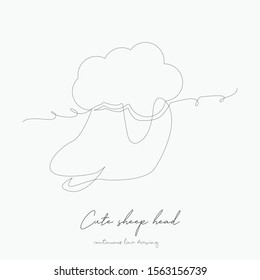continuous line drawing. cute sheep head. simple vector illustration. cute sheep head concept hand drawing sketch line.