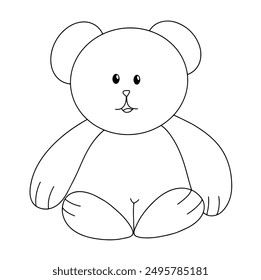 Dibujo de línea continua de oso salvaje lindo. Dibujar ilustración gráfica de Vector de diseño