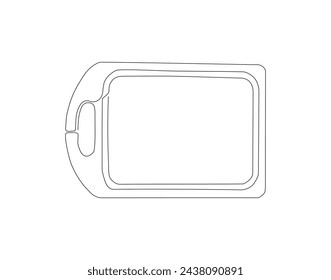 Dibujo De Línea Continua De Tabla De Corte. Una Línea De Concepto De Utensilios De Cocina. Tablero de corte Línea de arte continua. Contorno editable.
