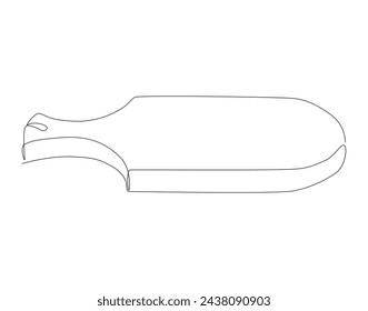 Dibujo De Línea Continua De Tabla De Corte. Una Línea De Concepto De Utensilios De Cocina. Tablero de corte Línea de arte continua. Contorno editable.