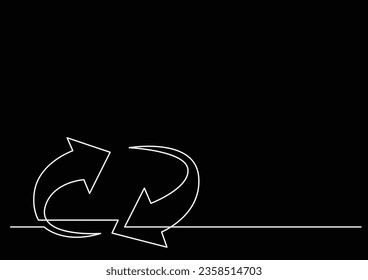 continuous line drawing of cycle arrows