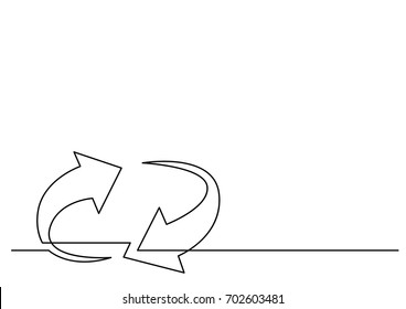 continuous line drawing of cycle arrows