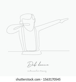 continuous line drawing. dab dance. simple vector illustration. dab dance concept hand drawing sketch line.