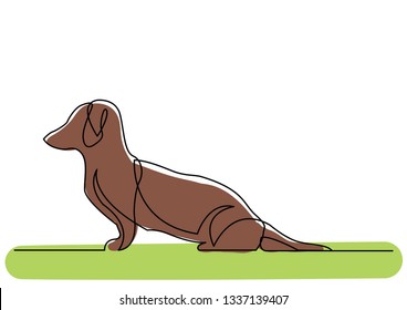continuous line drawing of dachshund dog