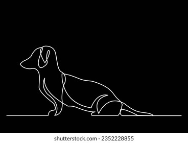 dibujo de línea continua del perro dachshund