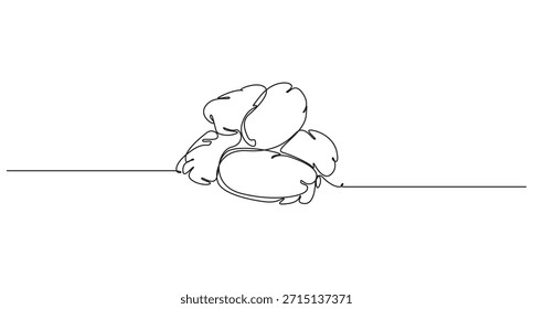 Dibujo de líneas continuo de fechas en un cuenco. Mes sagrado islámico Ramadán Kareem concepto minimalista una línea de arte Ilustración vectorial de dibujo