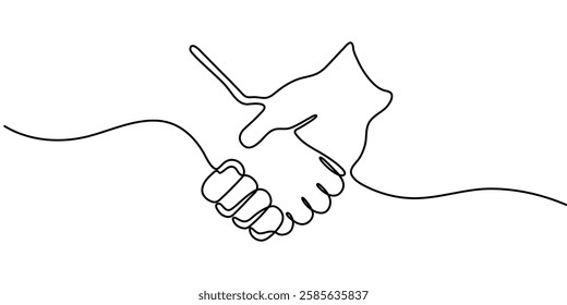 Continuous Line Drawing of Deal Icon. Hand Drawn Symbol Vector Illustration, One Continuous Line Drawing of Agreement Icon. Single Line Vector Illustration, Continuous Line Drawing of Deal Icon. 