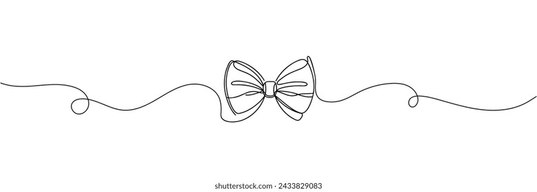 Dibujo de línea continua de lazo de cinta decorativa. Ilustración vectorial.