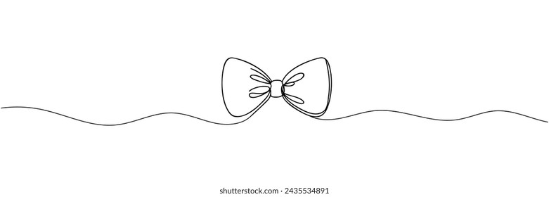 Dibujo de línea continua de lazo de cinta decorativa. Ilustración vectorial.