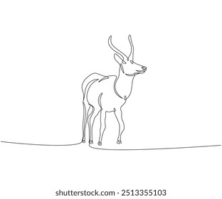 Kontinuierliche Linienzeichnung von Hirschen. Linienkunstsymbol. Endloslinienzeichnung für Hirsche. Deer eine Linie zeichnen grafischen Vektor. Vektorgrafik