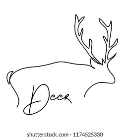 continuous line drawing of deer wildlife vector illustration 