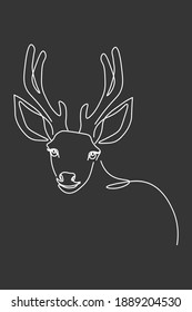 continuous line drawing of deer wildlife vector illustration
