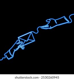 Continuous line drawing delivery letter message envelope icon neon glow vector illustration concept - Powered by Shutterstock - Get 15% off with code: PIKWIZARD15