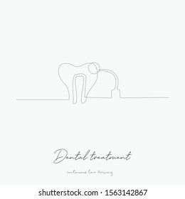 continuous line drawing. dental treatment. simple vector illustration. dental treatment concept hand drawing sketch line.