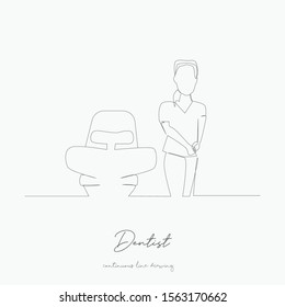 continuous line drawing. dentist. simple vector illustration. dentist concept hand drawing sketch line.