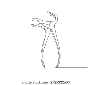 Dibujo de línea continua del dentista Tang. Ilustración de una sola línea de dentista, ilustración, concepto médico y de atención médica. Esquema editable.