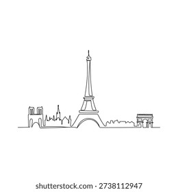 Continuous line drawing depicts