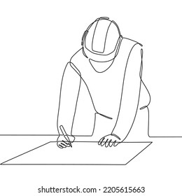 continuous line drawing a designer contractor victor illustration art