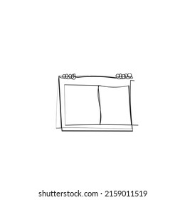 Continuous line drawing. Desk calendar illustration icon vector