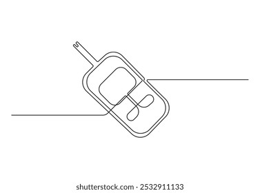Dibujo continuo de líneas de los equipos para la diabetes. Concepto de atención de salud. Arte minimalista. Dibujo de una sola línea de diabetes que mide el azúcar en la sangre antes de las comidas. Ilustración vectorial del concepto de salud diabética