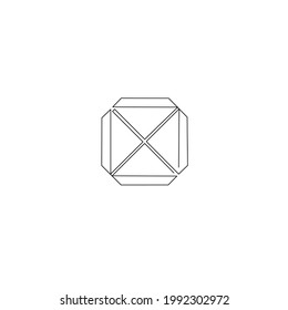 Continuous line drawing of diamond, four design, object one line, single line art, vector illustration
