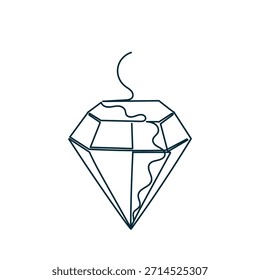 Diamantschmuckstein mit durchgehender Linie