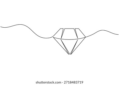 Desenho de linha contínua de um ícone minimalista de luxo Diamond Gemstone