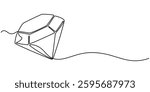 Continuous Line Drawing of Diamond Icon. Hand Drawn Symbol Vector Illustration, Diamond one line continuous banner. Line art jewelry concept banner. Outline vector illustration, Hand drawn diamond. 