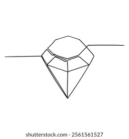 continuous line drawing diamond illustration