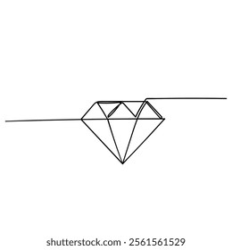continuous line drawing diamond illustration