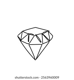 continuous line drawing diamond illustration