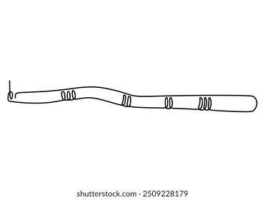 Continuous line drawing of a Didgeridoo, illustrating the traditional music instrument from Australia in a minimalist style.