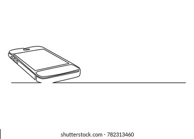 continuous line drawing of digital devices