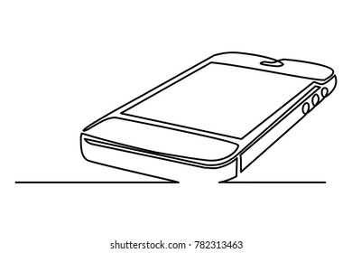 continuous line drawing of digital devices