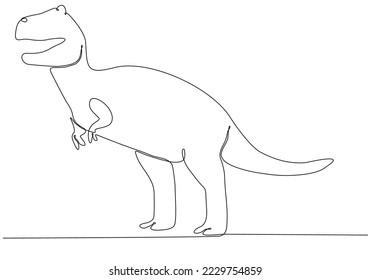 
continuous line drawing of dinosaur vector illustration