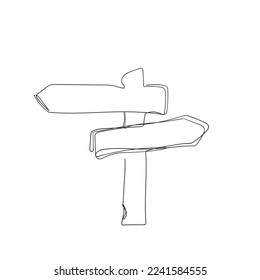 ilustración de placa de dirección de línea continua aislada