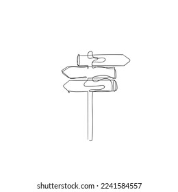 ilustración de placa de dirección de línea continua aislada
