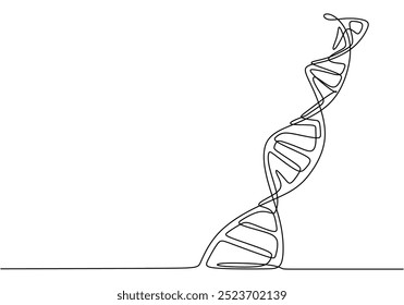 Continuous line drawing of a DNA symbol. A minimalist representation of life and genetic research. Vector illustration.