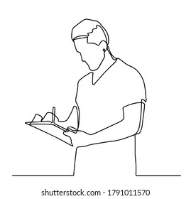 Continuous line drawing of doctors silhouette. Hospital scene. Template for your design works. Vector illustration. Continuous line drawing of doctors silhouette. Hospital scene. 