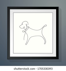 continuous line drawing of dog