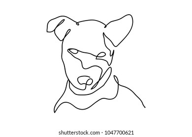 Continuous line drawing of a dog Abstract concept can use a cute card