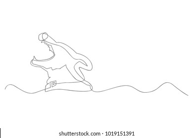 Continuous Line Drawing Of A Dog Growling Vector Illustration.